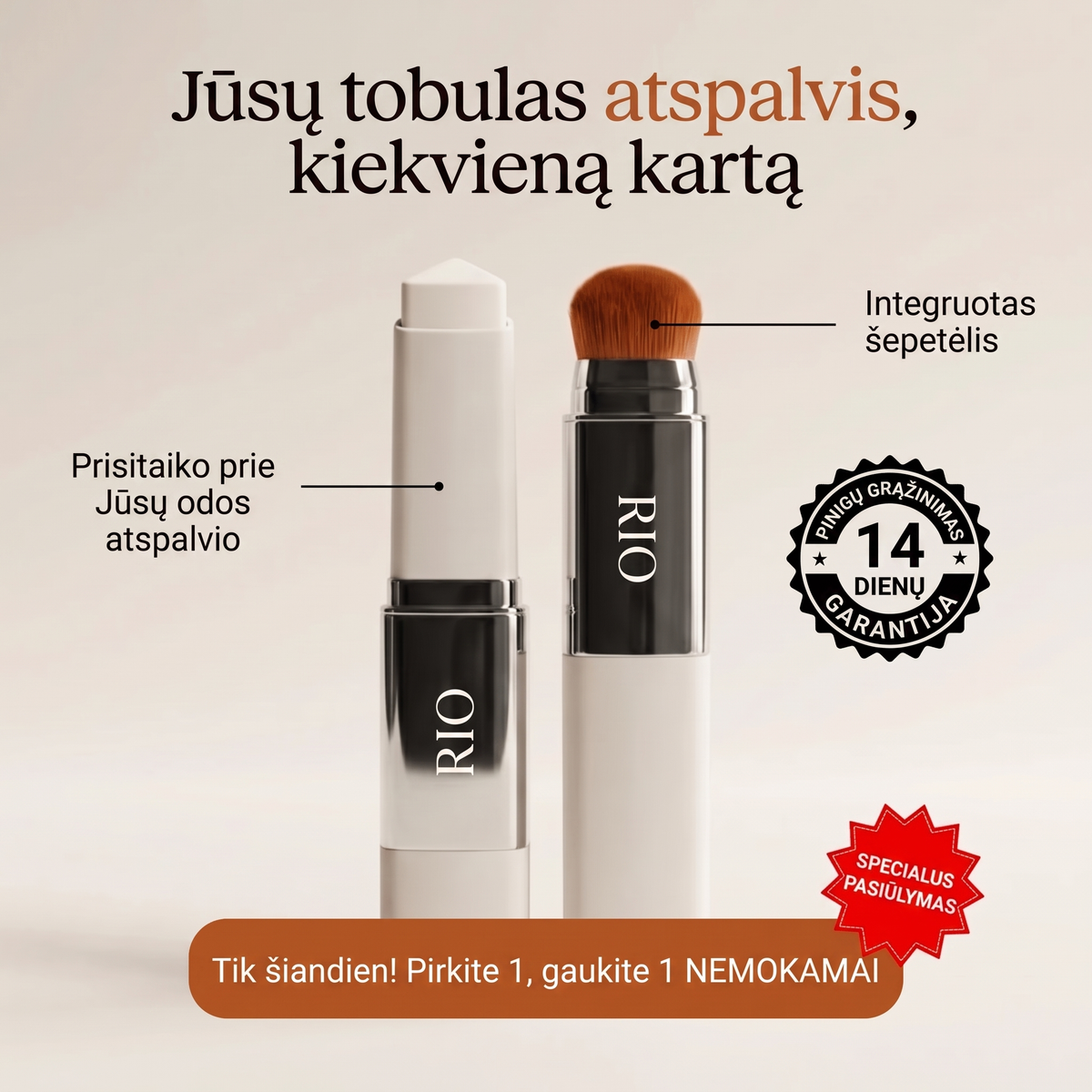 Korėjietiškas 2-in-1 makiažo pagrindas, prisitaikantis prie Jūsų odos